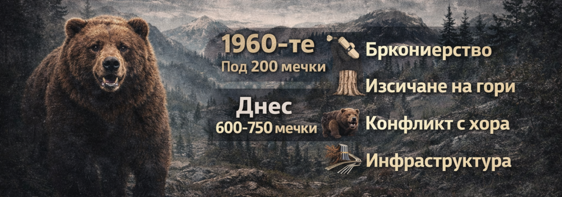 Кафявата мечка (Ursus arctos) в България – от защитен вид до съвременните заплахи