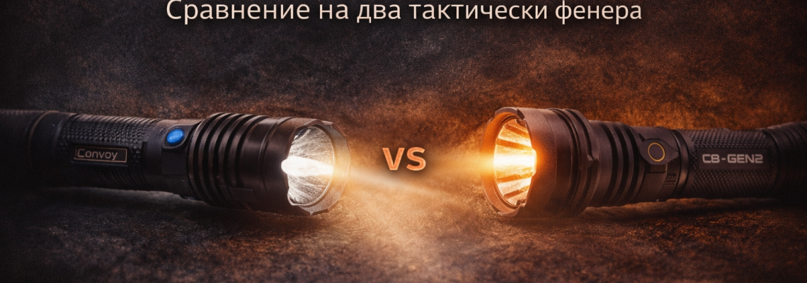 C8 Макс или C8-GEN2: Сравнителен анализ на два тактически фенера