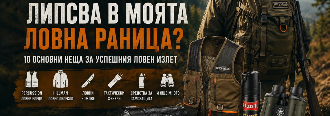 Какво никога не липсва в моята ловна раница? 10 основни неща за успешния ловен излет
