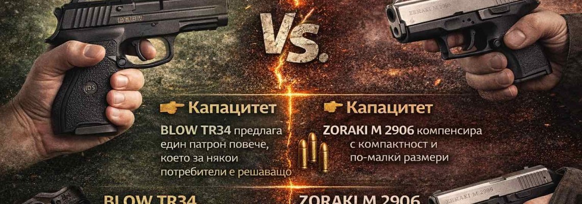 BLOW TR34 vs Zoraki M 2906 – Сравнение на газови пистолети 9mm | TRU-TAC GEAR