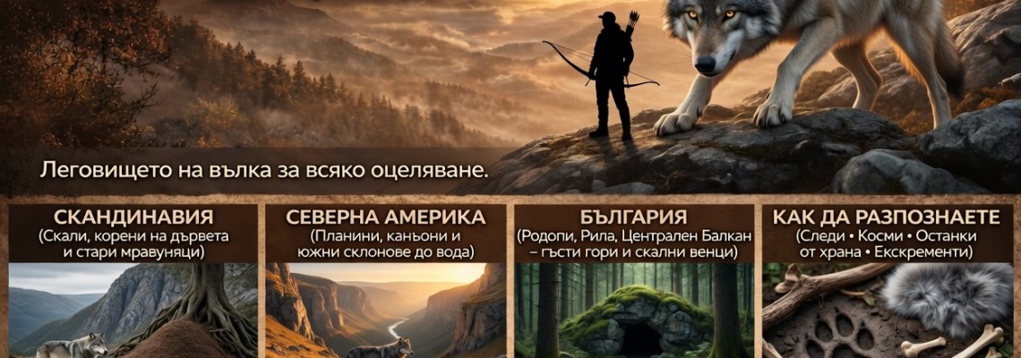 Къде е леговището на вълка? Скали, корени и скрити места