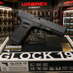 Airsoft пистолет Glock 19 с CO2  black  кал.6мм BB