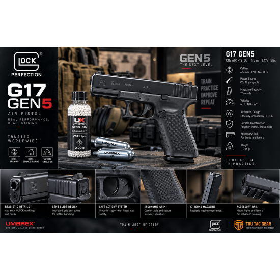 Въздушен пистолет Glock 17 с СО2, 