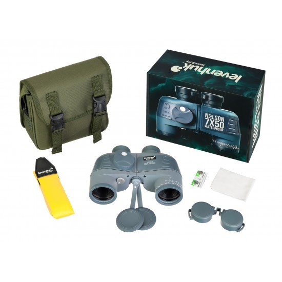 Бинокъл Levenhuk Nelson 7x50 Binoculars with Reticle and Compass