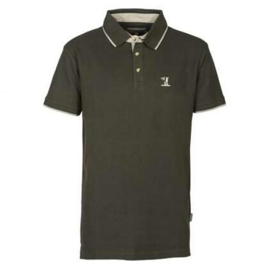 Тениска Percussion - Embroidered hunting polo, Khaki