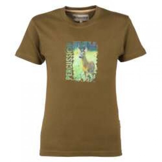 Тениска Percussion, детска - Silkscreen-printed T-shirt, Khaki/Boar