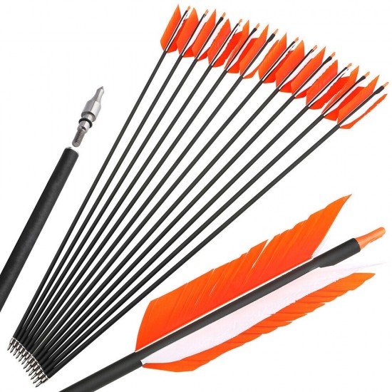 Карбонови стрели /30" Archery Carbon Arrow FLU-FLU 4 Turkey Feather SP500 Target Bow Hunting