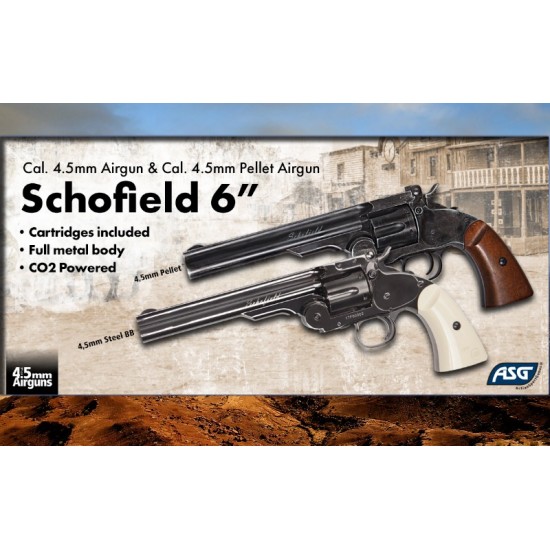 Въздушен револвер  SCHOFIELD 6" AGING BK 4.5MM