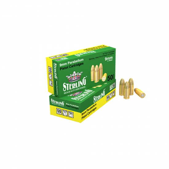 ПАТРОНИ 9Х19 8 GR. PARABELLIUM FMJ STERLING